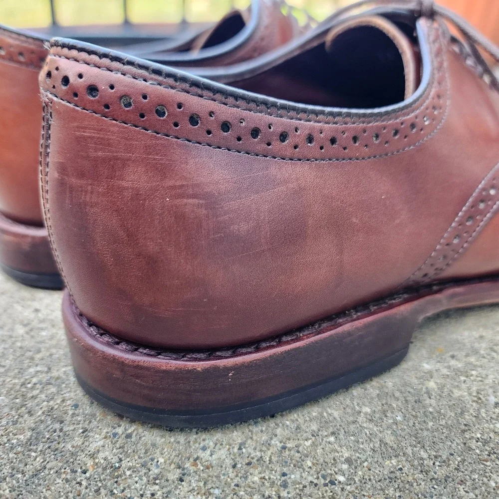 ALLEN EDMONDS CLARKSTON - Mens 12 D - Brown Derby Brogue USA Dress Shoes Preppy